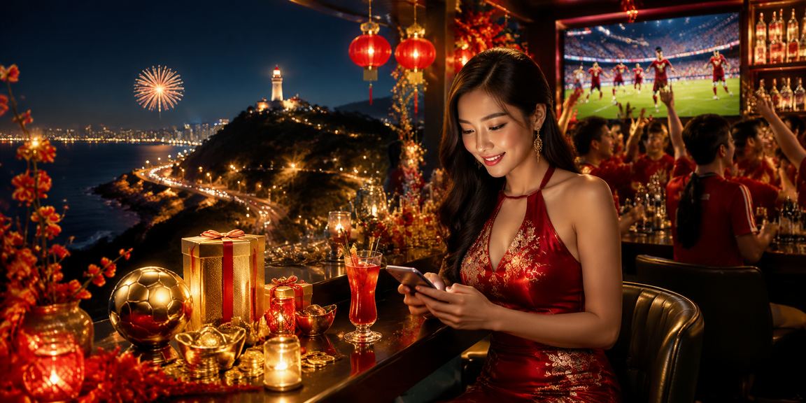 Cặp đôi chơi casino trên điện thoại di động trong không khí lễ Tết tại Vũng Tàu